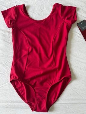 Mirella Kids Red Short-Sleeve Dance Leotard
